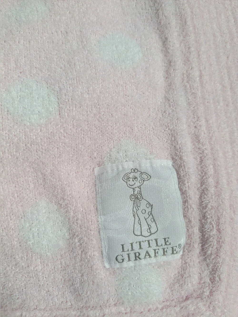 Little Giraffe Dolce Dot Chenille Blanket In Pink, Thick SILKY SOFT 30x34